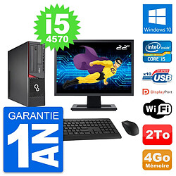 PC Fujitsu E720 DT Ecran 22" Intel i5-4570 RAM 4Go Disque 2To Windows 10 Wifi · Occasion 