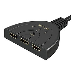 Avis Sodial 4K, Commutateur HDMI a 3-Port Separateur HDMI Commutateur HDMI prend en charge 4K / Full HD1080p / 3D avec cable a grande vitesse