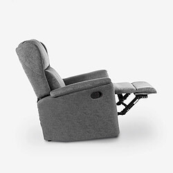 Acheter LE ROI DU RELAX Fauteuil relax inclinable manuel en tissu équipé d'un repose-pied Hope | Couleur: Gris foncé