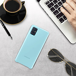 Samsung Coque Galaxy A51 Semi-rigide Soft Touch Silicone Cover Original Bleu Turquoise pas cher