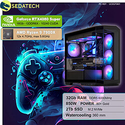 Sedatech PC Gamer • AMD Ryzen 9 7900X • RTX4080 Super • 32Go DDR5 • 2To SSD M.2 • sans OS