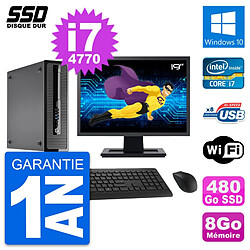 PC HP ProDesk 400 G1 SFF Ecran 19" i7-4770 RAM 8Go SSD 480Go Windows 10 Wifi · Occasion 