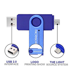 Acheter Wewoo Clé USB MicroDrive 8 Go USB 2.0 pour téléphone et ordinateur Double disque rotatif OTG Metal U noir