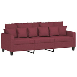 vidaXL Canapé à 3 places Rouge bordeaux 180 cm Tissu