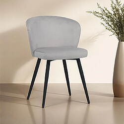 Mes Lot de 4 chaises de repas en velours gris - VELVET