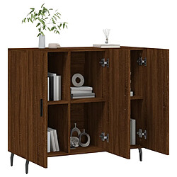 Avis vidaXL Buffet chêne marron 90x34x80 cm bois d'ingénierie