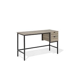 Beliani Bureau marron clair avec 2 tiroirs 120 x 48 cm GRANT