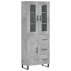 Maison Chic Buffet,Meuble de Rangement,commode pour salon,Cuisine Gris béton 69,5x34x180 cm Bois d'ingénierie -MN25759