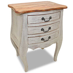 vidaXL Table de chevet bois d'acajou massif 48x35x64 cm