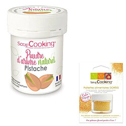 Scrapcooking Arôme alimentaire naturel en poudre pistache + paillettes dorées