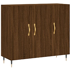 vidaXL Buffet chêne marron 90x34x80 cm bois d'ingénierie