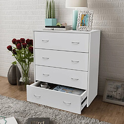 Maison Chic Buffet commode,console avec 4 tiroirs pour rangement 60x30,5x71 cm Blanc -MN42644