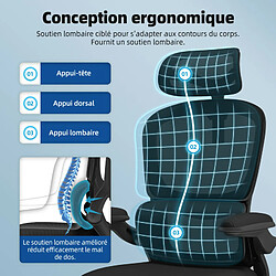 Lexzurn Fauteuil de Bureau Appui-Tête Ajustable de 10cm,Accoudoirs Pliable,Chaise bureau Pivotante en Maille