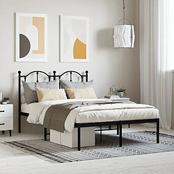 Maison Chic Lit adulte - Cadre de lit métal avec tête de lit,Structure du lit Contemporain pour chambre noir 120x190 cm -MN50988