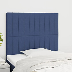 Maison Chic Lot de 2 Têtes de lit design Bleu pour chambre - Décoration de lit 100x5x78/88 cm Tissu -MN98223