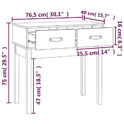 vidaXL Table console Marron miel 76,5x40x75 cm Bois massif de pin pas cher