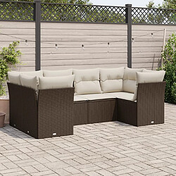 Maison Chic Salon de jardin avec coussins 6 pcs, Ensemble Tables et chaises de jardin, marron résine tressée -GKD918468