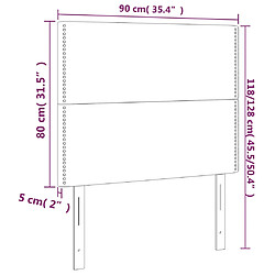 vidaXL Têtes de lit 2 pcs Taupe 90x5x78/88 cm Tissu pas cher