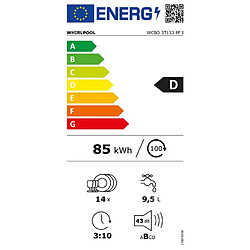 Lave-vaisselle 60cm 14 couverts 43db intégrable avec bandeau - wcbo3t133pfi - WHIRLPOOL