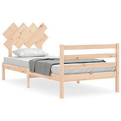 Maison Chic Cadre/structure de lit avec tête de lit pour adulte - Lit Moderne Chambre simple bois massif -MN53587