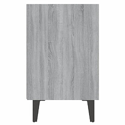 Maison Chic Table de chevet avec pieds en métal, Table basse Sonoma gris 40x30x50 cm pas cher