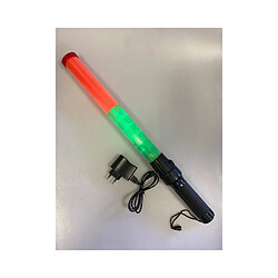 Bâton Lumineux Rechargeable Fluorescent - Baguette Led Vert Rouge, Eclairage Circulation Route Aéroport Train Signalisation Police 