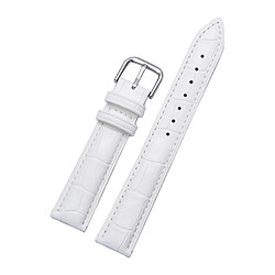 Wewoo Bracelet pour montre connectée Dragonne en cuir de détachable de montreSpécification 12mm Blanc