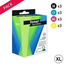 Pack 12 Cartouches Noires et Couleurs Toner Services compatibles Epson 27XL - Reveil (C13T27154010) 