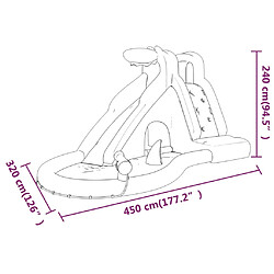 Happy Hop Toboggan à eau gonflable avec piscine 450x320x240 cm PVC pas cher