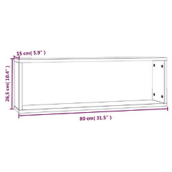 vidaXL Étagères murales cubiques 2 pcs Chêne fumé 80x15x26,5 cm pas cher