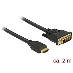 DeLOCK 85654 câble vidéo et adaptateur 2 m HDMI Type A (Standard) DVI Noir (Delock HDMI to DVI 24+1 cable bidirectional 2 m)