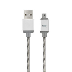 QDOS Câble Micro USB vers USB 2.0 PowerSteel en Métal Renforcé 1m Argent