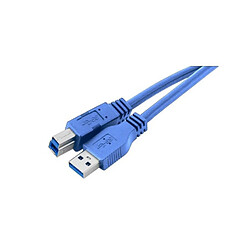 Connectland Câble USB 3.0 type A Mâle type B Mâle Imprimante Scanner Haut Débit V3 Bleu 80cm