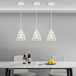 Stoex Plafonnier Rétro Moderne Lustre D'Intérieur Suspension Luminaire Vintage Suspension Lustre en Métal Blanc, E27 Pour Chambre À Coucher, Salon