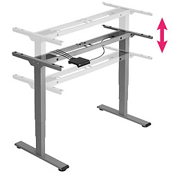 Tectake Cadre de table Twain réglable en hauteur électriquement - gris