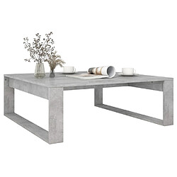 Avis vidaXL Table basse Gris béton 100x100x35 cm Bois d'ingénierie