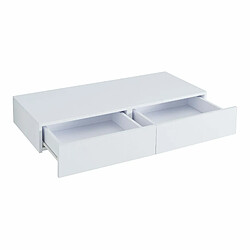 Avis Helloshop26 Étagère murale avec 2 tiroirs karstula 80 x 35 x 12 cm blanc 03_0007007