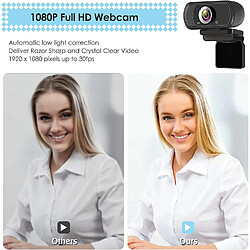 Caméra Web HD 1080p, webcam USB pour ordinateur PC avec microphone, caméra vidéo Full HD pour ordinateur portable, écran large 110 degrés, webcam Pro Streaming pour enregistrement, appels, conférences, jeux