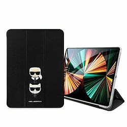 Karl Lagerfeld KLFC12OKCK Étui portefeuille pour iPad 12,9`` Pro 2021 Saffiano Karl & Choupette Noir