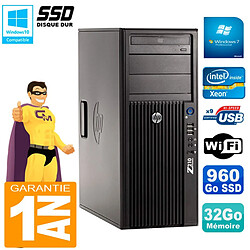 PC HP WorkStation Z210 Tour Xeon E3-1240 RAM 32Go SSD 960Go Graveur DVD Wifi W7 · Occasion 