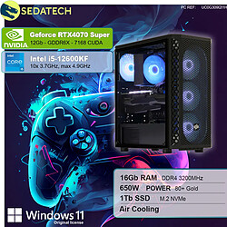 Sedatech PC Gamer • Intel i5-12600KF • RTX4070 Super • 16Go RAM • 1To SSD M.2 • Windows 11