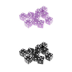 20 Pièces Six Faces D6 Dés Jeu De Jeux Pour D & D Gaming 16mm Double Couleur Violet Clair + Noir dés numériques de jeu à jouer