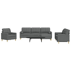 vidaXL Ensemble de canapés 4 pcs repose-pied et coussins décoratifs