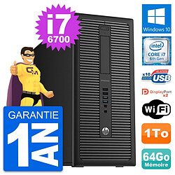 PC Tour HP EliteDesk 800 G2 Intel i7-6700 RAM 64Go Disque Dur 1To Windows 10 Wifi - Occasion