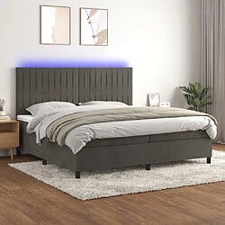 vidaXL Sommier à lattes de lit matelas et LED Gris foncé 200x200 cm 