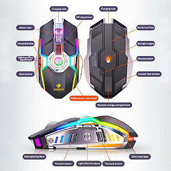 Avis Universal Souris gaming sans fil G80 Souris gaming rechargeable Silencieuse et ergonomique Souris RGB rétroéclairée à 7 boutons 1600 ppp pour les gamers professionnels de l'informatique