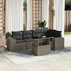 vidaXL Salon de jardin 6 pcs avec coussins gris résine tressée 