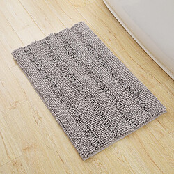 LUUCOZK Tapis de bain antidérapants absorbants à séchage rapide, tapis de décoration de salle de bain, gris clair-43X61cm 