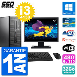 PC Tour HP ProDesk 600 G1 Ecran 19" i3-4130 RAM 32Go SSD 480Go Windows 10 Wifi - Occasion