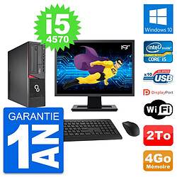 PC Fujitsu E720 DT Ecran 19" Intel i5-4570 RAM 4Go Disque 2To Windows 10 Wifi - Occasion